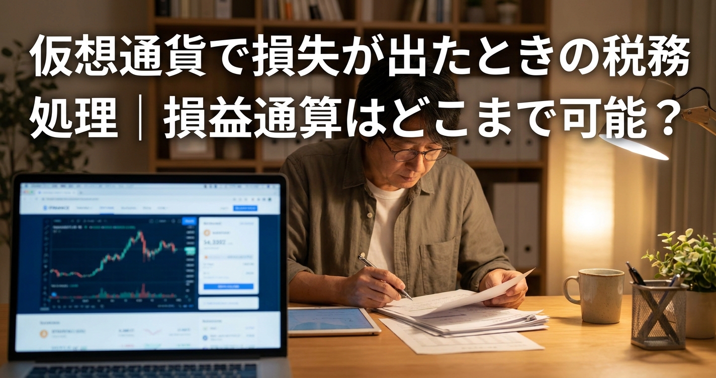 仮想通貨で損失が出たときの税務処理｜損益通算はどこまで可能？